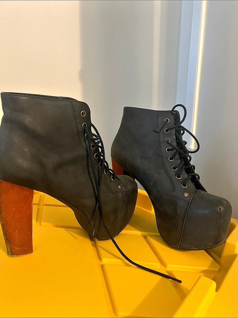 Jeffrey Campbell Lita Platform Ankle Boots Black